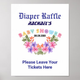 Póster Pink Baby Shower, Baby Girl Shower Party Game