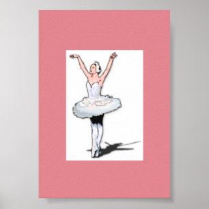 Póster Pink Ballet Dancer Ballerina Poster