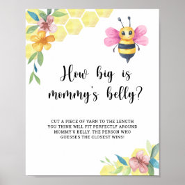 Póster Pink Bee how big is mommy's belly game