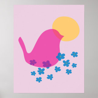 Póster Pink Birdie Poster 16”x20”