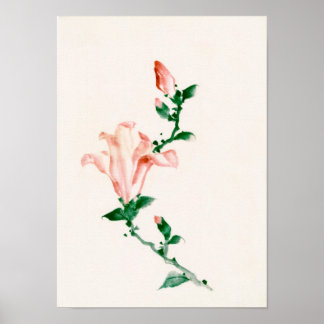 Póster Pink Blossoms, Hokusai Japanese Fine Art