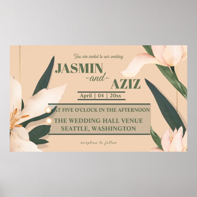 Póster Pink blush floral  (Frente)