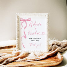 Pink Bow Advance y Wire Bridal Shower Game