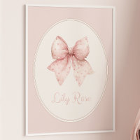 Pink Bow Baby Name Wall Art