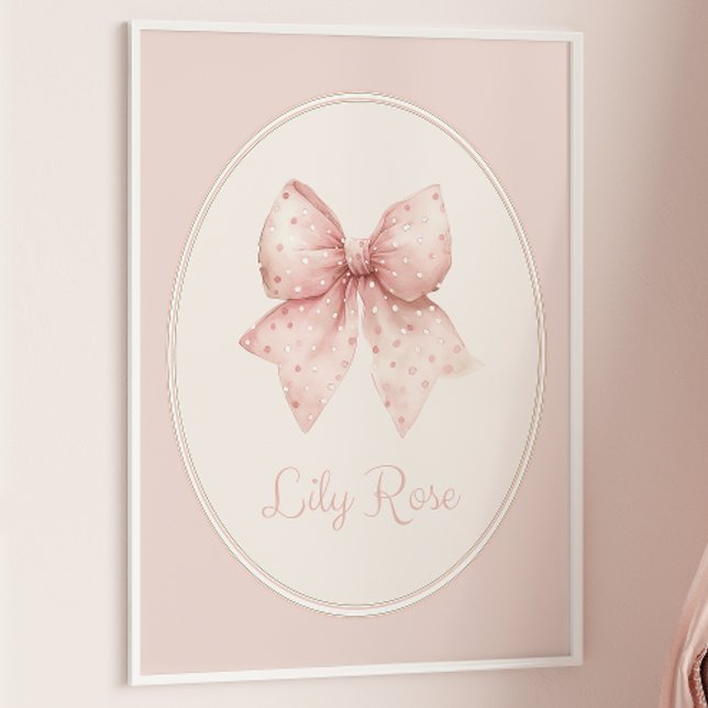 Póster Pink Bow Baby Name Wall Art (Subido por el creador)