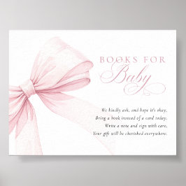 Póster Pink Bow Books for Baby - Digital Download Card