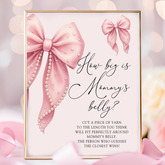 Póster Pink Bow Bow How Big is Mommy's Belly Game (Subido por el creador)
