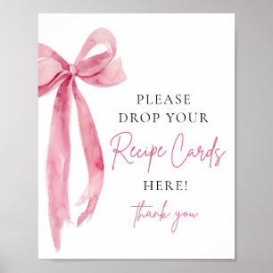 Póster Pink Bow Comparte una receta con tarjeta de regalo