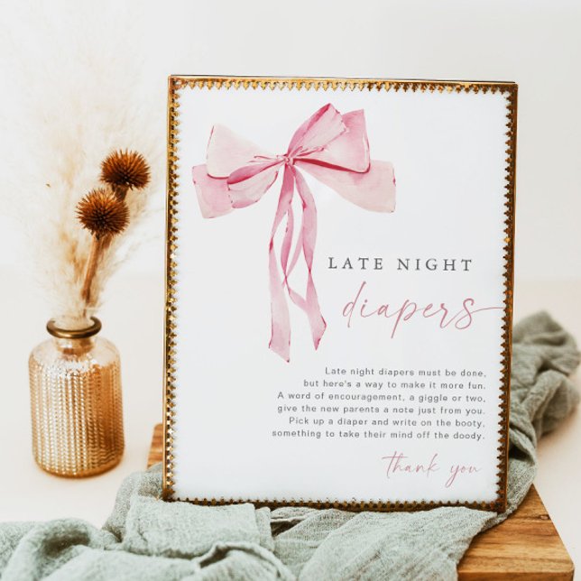 Póster Pink Bow Late Night Diapers Juego Rótulo Chica Rub (Subido por el creador)