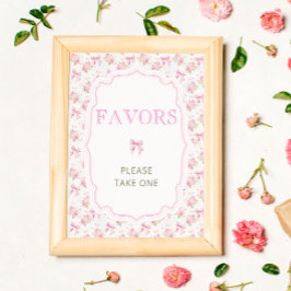 Póster Pink Bow Love Shack Elegant Baby Shower Favoritos