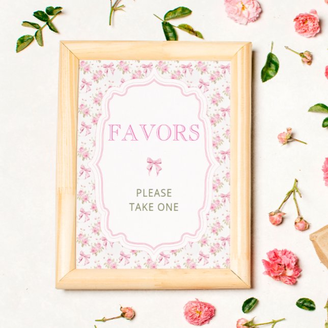 Póster Pink Bow Love Shack Elegant Baby Shower Favoritos (Subido por el creador)