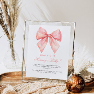 Póster Pink Bow ¿Qué tan grande es el juego de Baby Showe