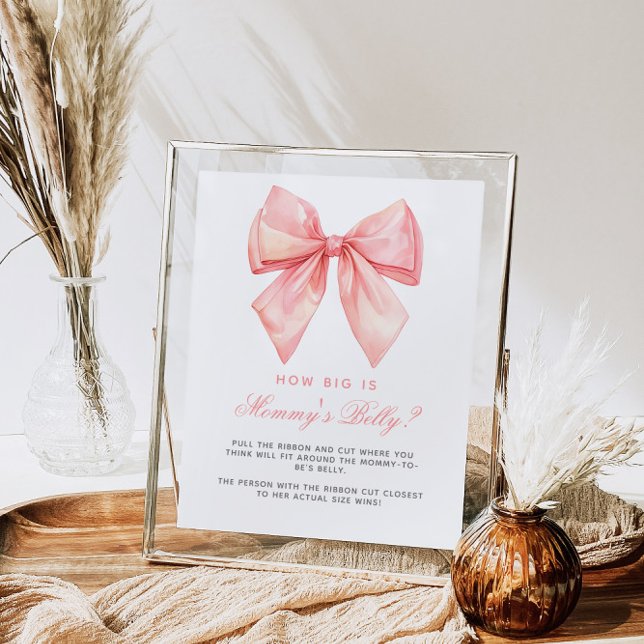 Póster Pink Bow ¿Qué tan grande es el juego de Baby Showe (Subido por el creador)