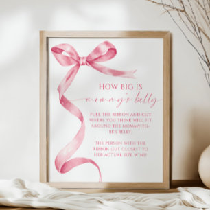 Póster Pink Bow ¿Qué tan grande es el juego de Baby Showe