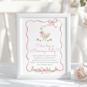 Póster Pink Bow Silly Goose Cómo de grande es el vientre