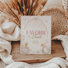 Póster Pink Bow Silly Goose Coquette Favors & Trata Rótul
