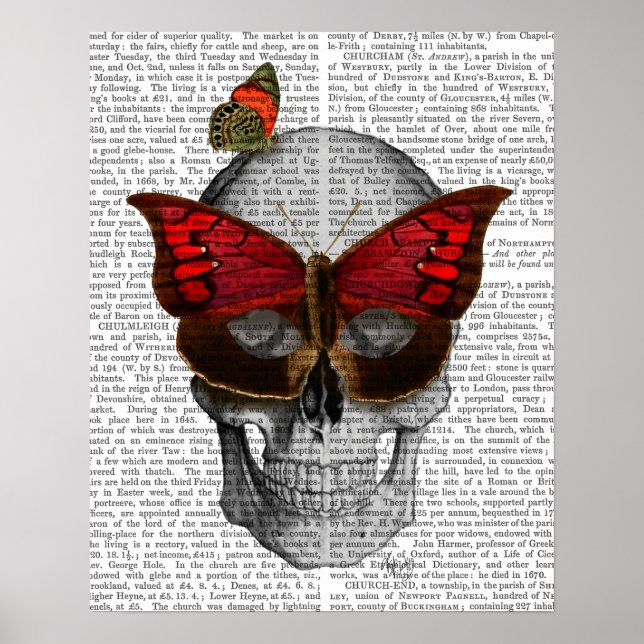 Póster Pink Butterfly Mask Skull (Frente)
