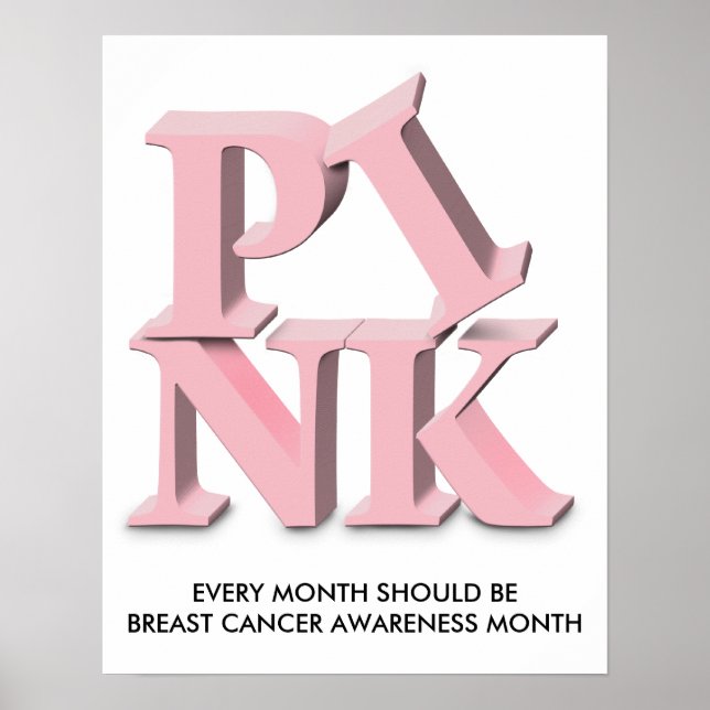 PÓSTER PINK, CADA MES DEBERÍA ESTAR CONSCIENTE DEL CÁNCER (Frente)