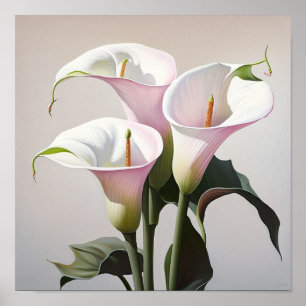 Póster Pink Calla Lilies Lily Flor Art Print Poster