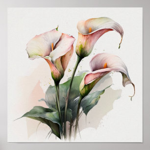 Póster Pink Calla Lilies Lily Flor Art Print Poster