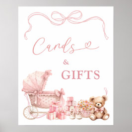 Póster Pink Coquette Baby Carriage Cards and Gifts