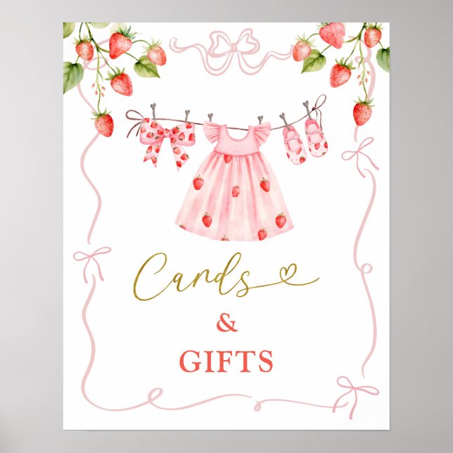 Póster Pink Coquette Baby Clothes Berry Cards and Gifts (Frente)