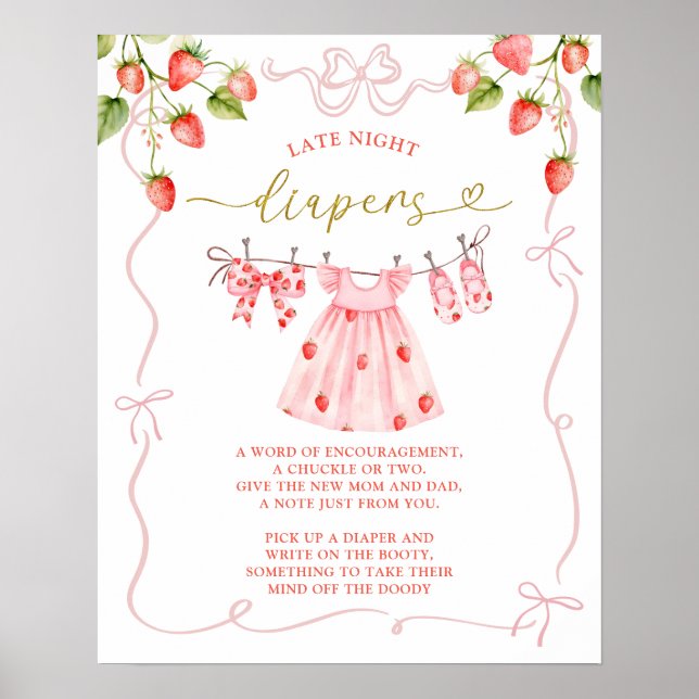 Póster Pink Coquette Baby Clothes Late Diapers Poster (Frente)