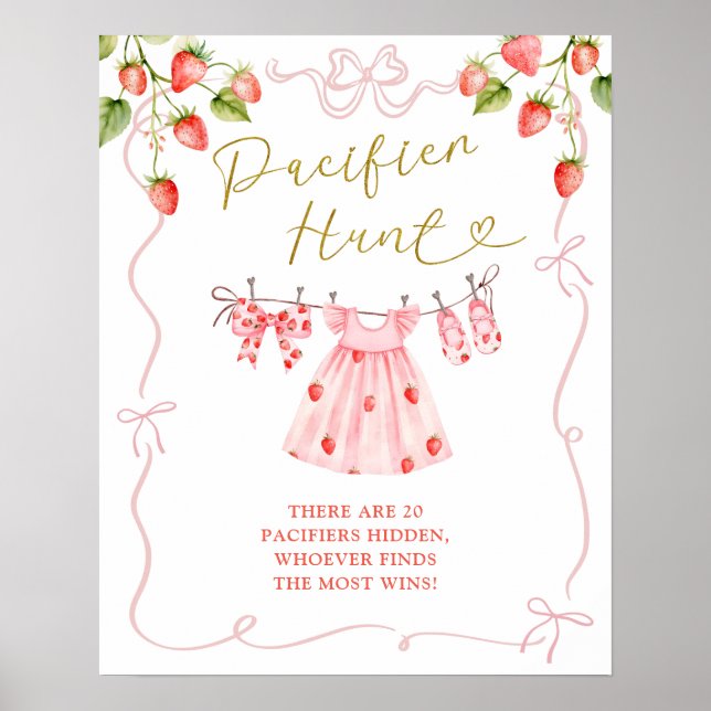 Póster Pink Coquette Baby Clothes Pacifier Hunt Poster (Frente)