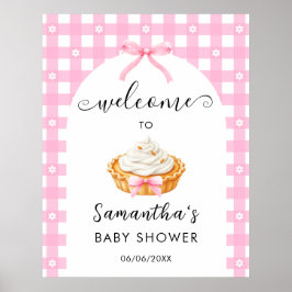 Póster Pink Coquette Pumpkin Pie Baby Shower Welcome