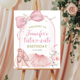 Póster Pink Coquette Tutu Cute Ballerina Birthday