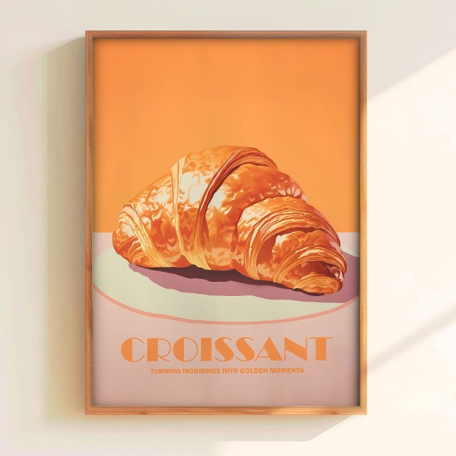 Póster Pink Croissant Print Pastry Poster Minimalistic Ar (Subido por el creador)