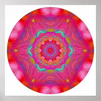 Póster Pink Crystal Mandala