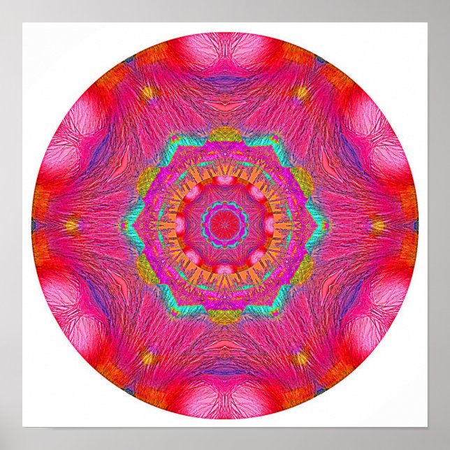 Póster Pink Crystal Mandala (Frente)