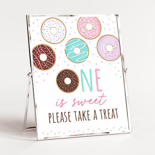 Póster Pink Donut One es un dulce Rótulo de tratamiento d (Subido por el creador)