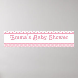 Póster Pink Dots Baby Shower Banner
