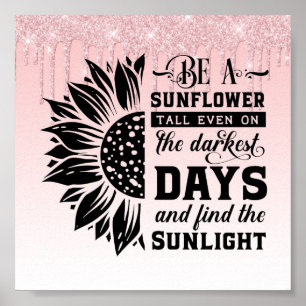 Póster Pink Dripping Glitter Inspirational Quote Poster