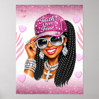 Póster Pink Faith Over Fear Poster 