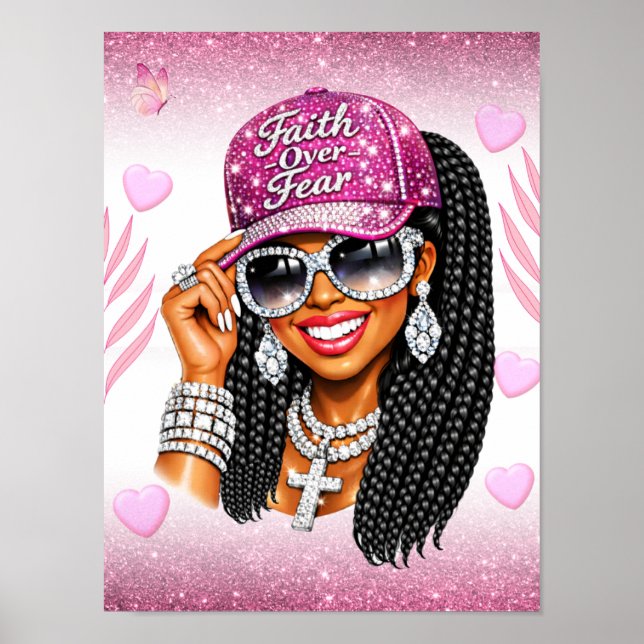 Póster Pink Faith Over Fear Poster  (Frente)