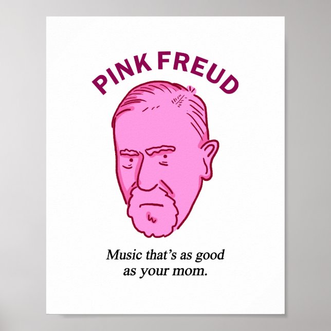 Póster Pink Freud Funny Music Psychology Pun Poster (Frente)