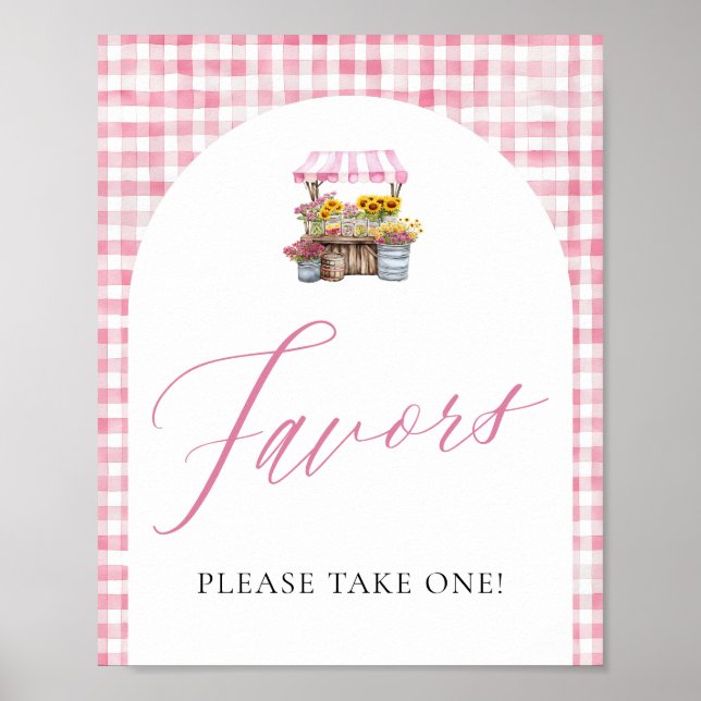 Póster Pink Gingham Fresh Off The Market Favorece al Rótu (Frente)
