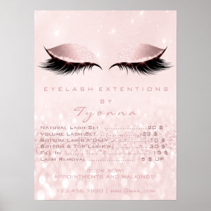 Póster Pink Girly Makeup Eyes Lazas Prórroga