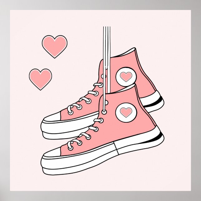 Póster Pink Girly Sneakers (Frente)