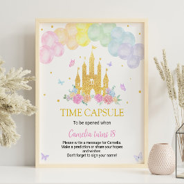 Póster Pink Gold Balloon Princess Time Capsule Poste