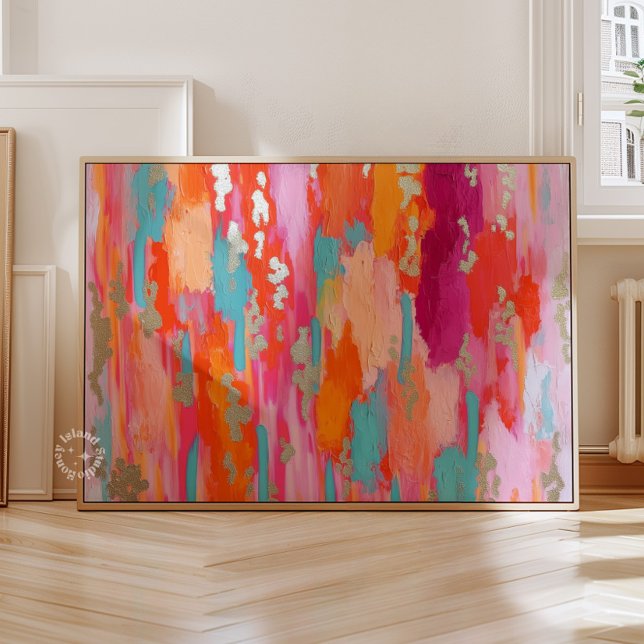 Póster Pink Gold bstract Preppy Dorm Decor (Pink Gold bstract Preppy Dorm Decor)