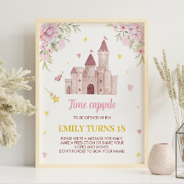 Póster Pink Gold Floral Princesa Crown Time Capsule Poste