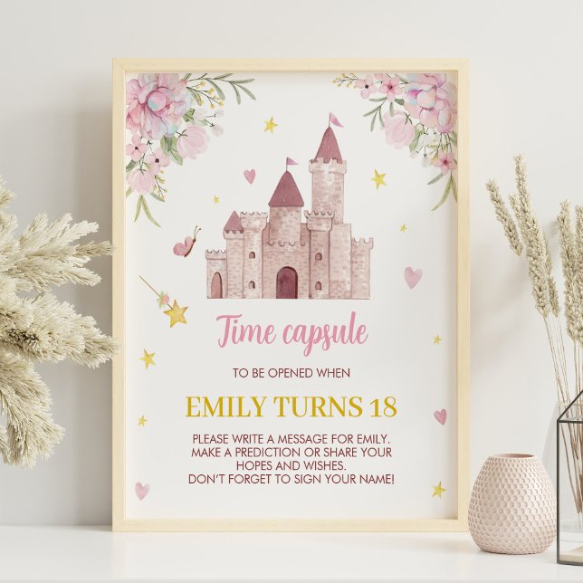 Póster Pink Gold Floral Princesa Crown Time Capsule Poste (Subido por el creador)