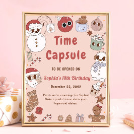 Póster Pink Groovy Hippie Navidades Santa Cápsula del Tie