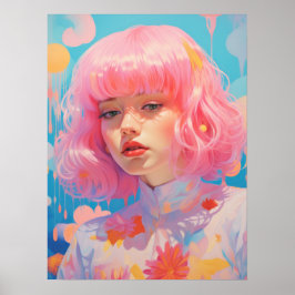 Póster Pink Haired: La esencia de la feminidad