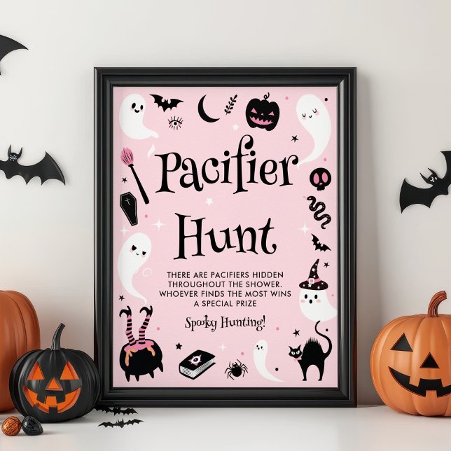 Póster Pink Halloween Baby Shower Pacifier Hunt Game (Subido por el creador)