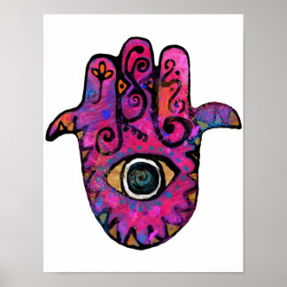 Póster Pink Hamsa